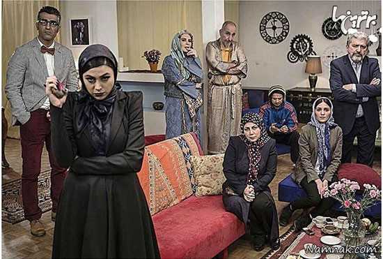 نمایی از فیلمِ کمدی پنجاه کیلو آلبالو ، بازیگران معروف ایرانی و همسرانشان ، بهنوش طباطبایی و همسرش