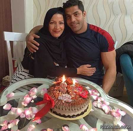 مجید قمری در کنار مادرش ، عکس بازیگران ، خانواده بازیگران ایرانی