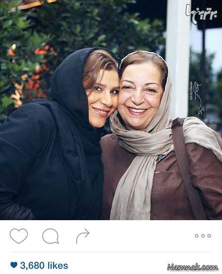 سحر دولتشاهی در کنار بانو مرضیه برومند ، بازیگران مشهور ایرانی ، عکس