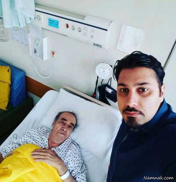  ایرج خواجه امیری در بیمارستان+عیادت علیرضا افتخاری از ایرج خواجه امیری خواننده قدیمی + عکس