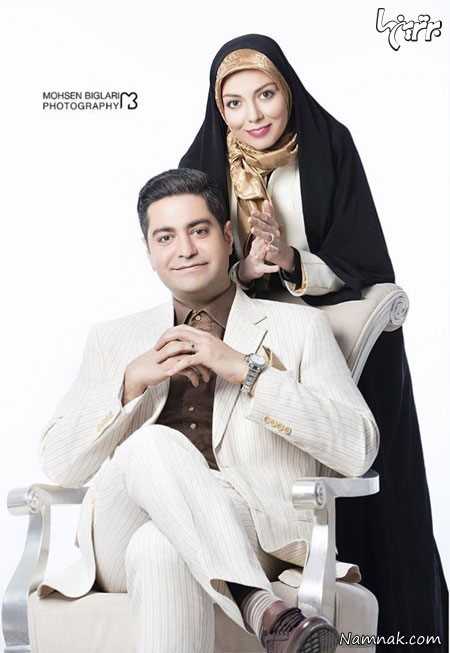 آزاده نامداری و همسرش ، بازیگران مشهور ایرانی ، عکس
