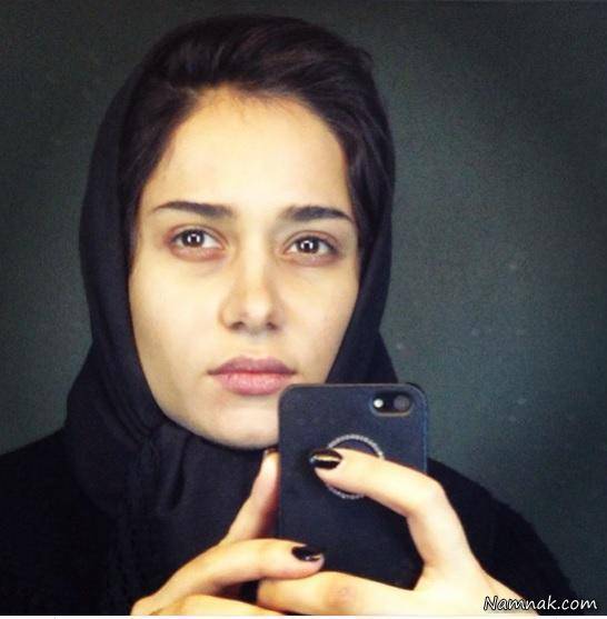 سلفی پریناز ایزدیار قبل از گریم پریناز ایزدیار ، عکس بدون آرایش پریناز ایزدیار ، بازیگران زن بدون آرایش