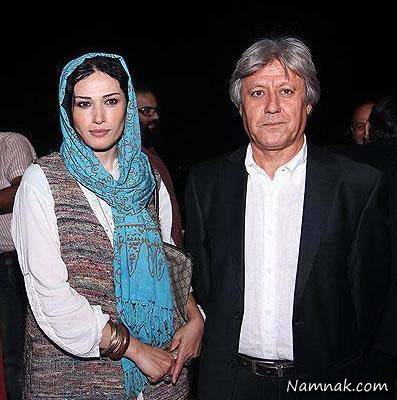 لادن مستوفی در کنار همسرش شهرام اسدی لادن مستوفی و همسرش