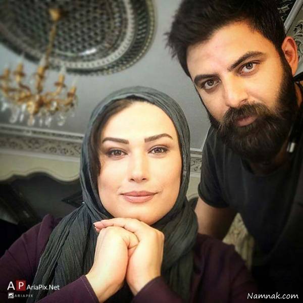 لادن مستوفی در اتاق گریم سریال پریا لادن مستوفی