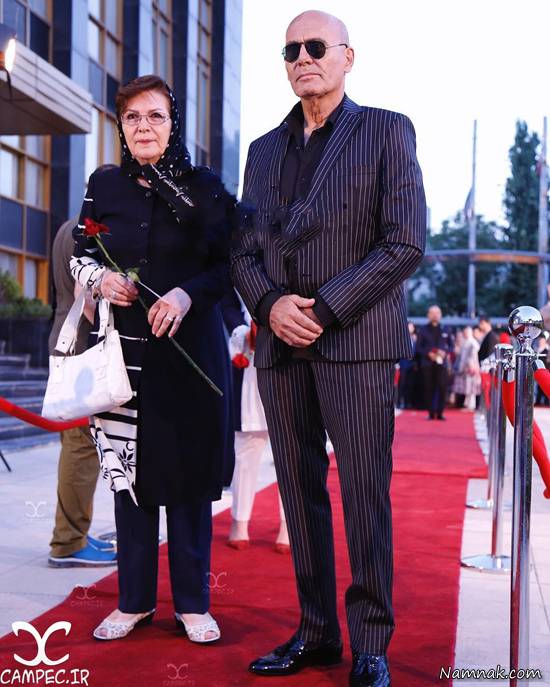 جمشید هاشم پور و همسرش 
