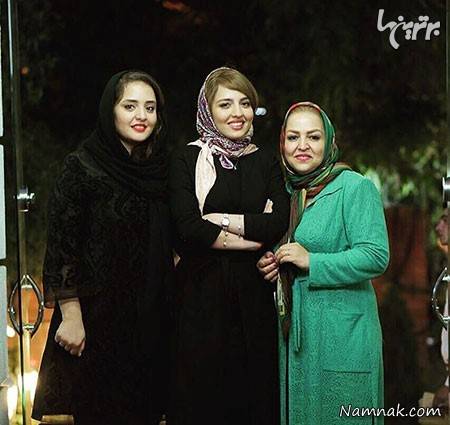 نرگس محمدی در کنار خواهر و مادرش