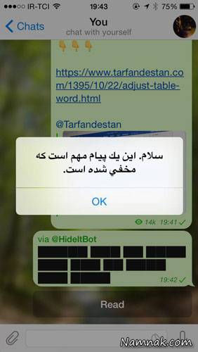 پیام در تلگرام 