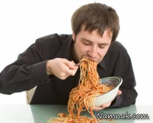 غذا خوردن ، با عجله غذا خوردن