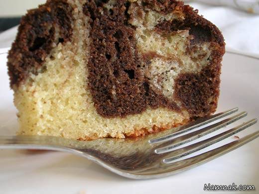 طرز تهیه کیک ماربل با وانیل و شکلات 1