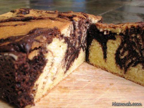 طرز تهیه کیک ماربل با وانیل و شکلات 1