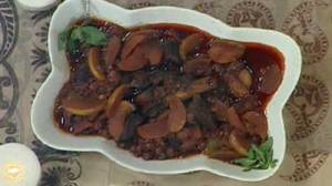 خورش سیب وآلبالو