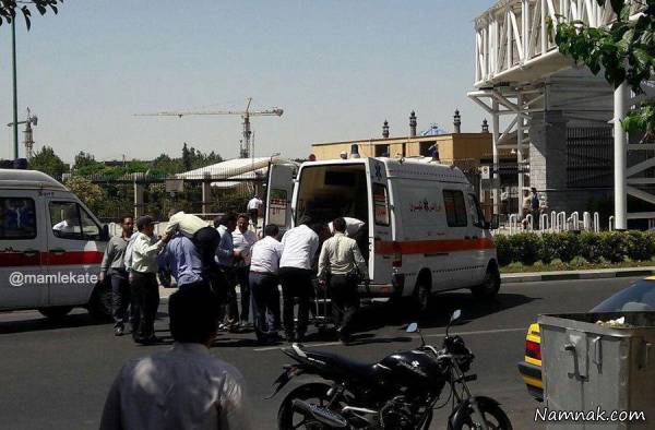 جابجایی مصدومان تیراندازی در مجلس تیراندازی در مجلس