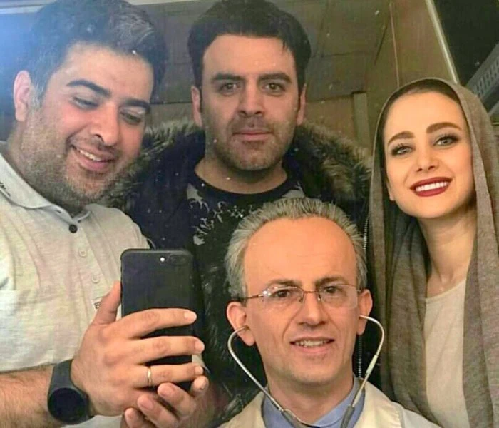 الناز حبیبی، بهرنگ علوی و سیروس همتی در پشت صحنه دشمن زن سیروس همتی در دشمن زن