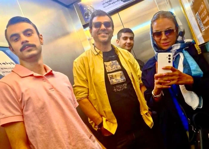 عکس بهزاد خلج در کنار فرزندان و خواهرش بهزاد خلج