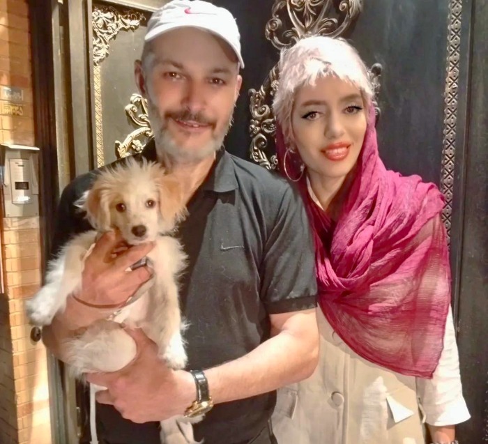 رامین پرچمی و کمند شوقیان رامین پرچمی و همسرش