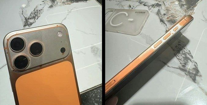 رنگ نارنجی آیفون 17 پرو مکس پاک شدن رنگ آیفون 17