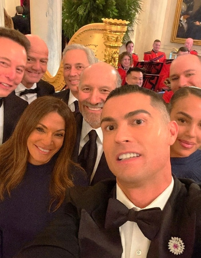 سلفی رونالدو با ایلان ماسک رونالدو و ایلان ماسک