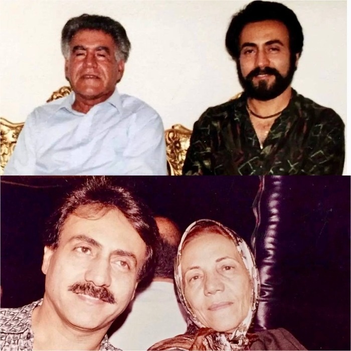 بیژن امکانیان در کنار پدر و مادرش خانواده بیژن امکانیان