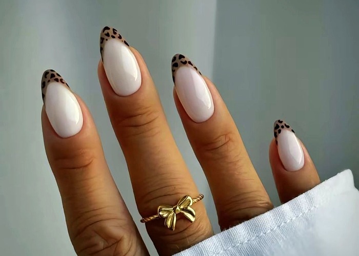 فرنچ ناخن پلنگی فرنچ پلنگی