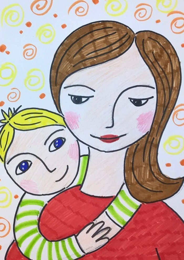 آموزش نقاشی روز مادر مرحله به مرحله