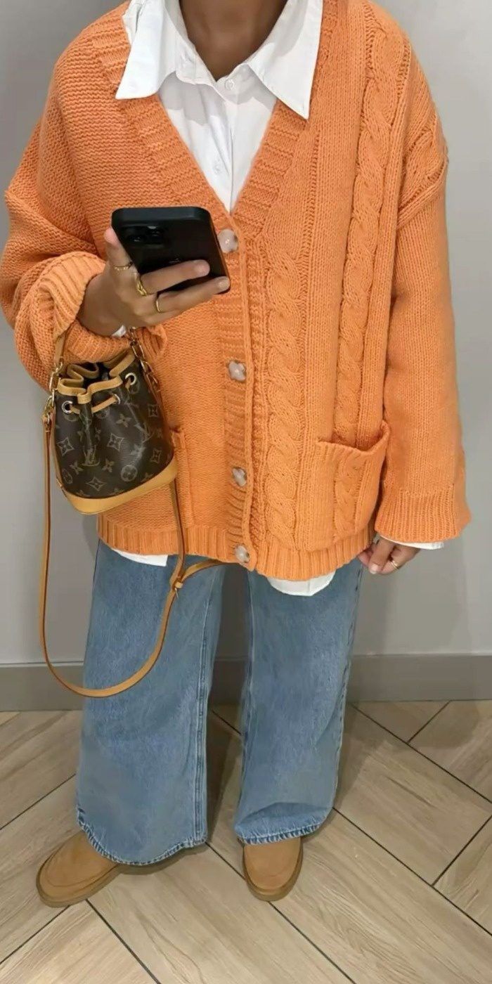 استایل با کاردیگان اورسایز کاردیگان اورسایز