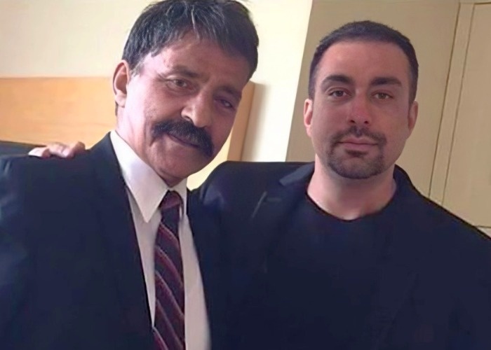 مرتضی عقیلی در کنار پسرش پیام فرزندان مرتضی عقیلی