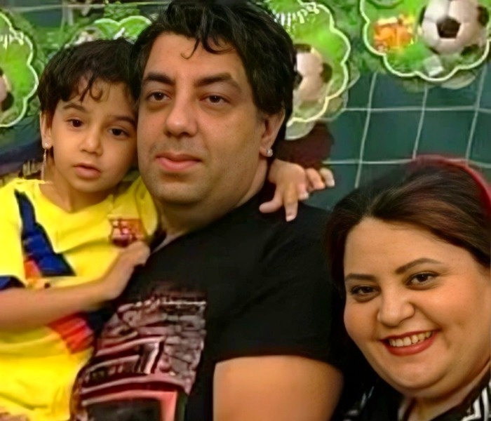 ژاکلین آواره در کنار همسر و فرزندش ژاکلین آواره و همسرش