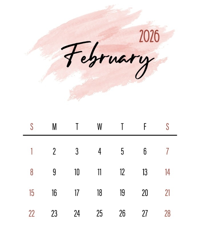 تقویم فوریه ۲۰۲۶