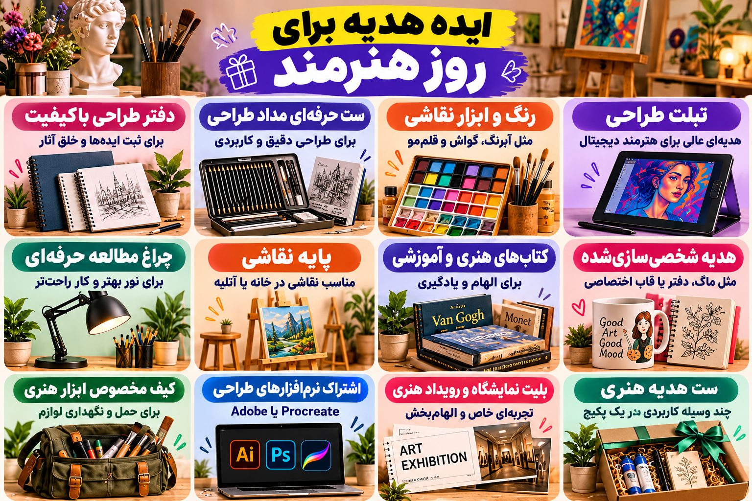 روز هنرمند 1405 در ایران چه روزی است+ تبریک ایده هدیه برای روز نقاش امسال