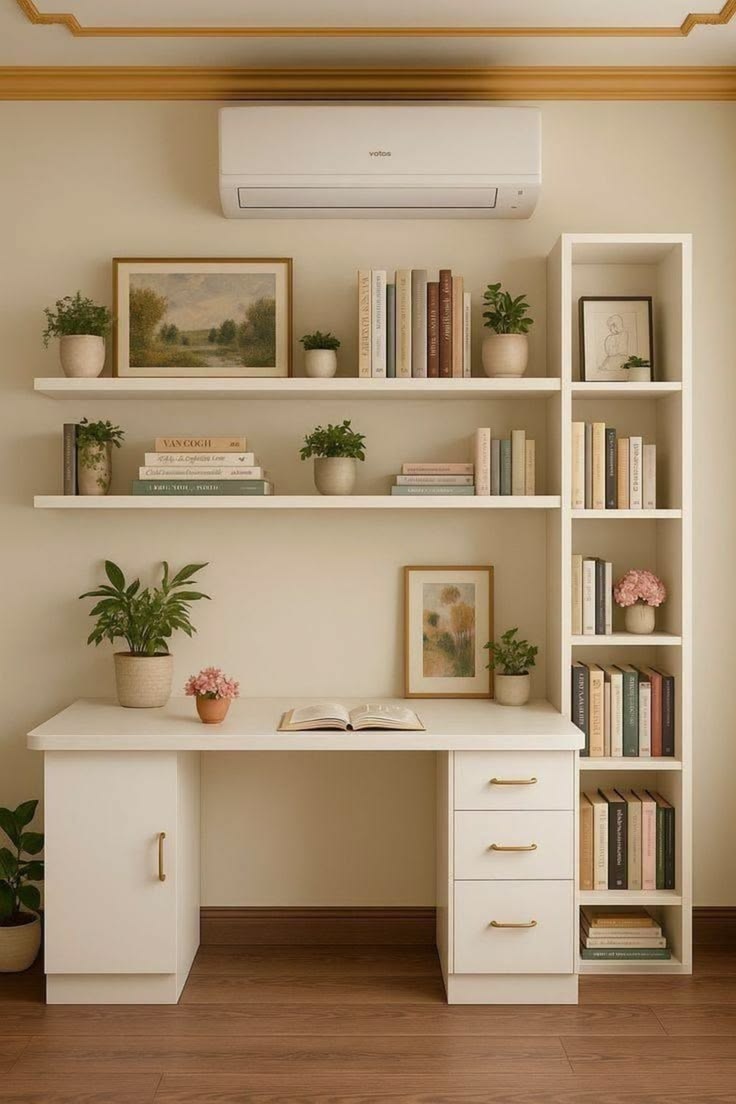 میز تحریر مدرن و شیک کتابخانه دار | مدلهای رویایی برای اتاق های کوچیک میز تحریر مدرن و مینیمال شیک