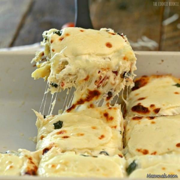 طرز تهیه لازانیا مرغ کرم دار لازانیا مرغ کرم دار