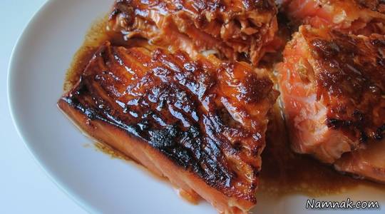 ماهی سالمون با سس سویا