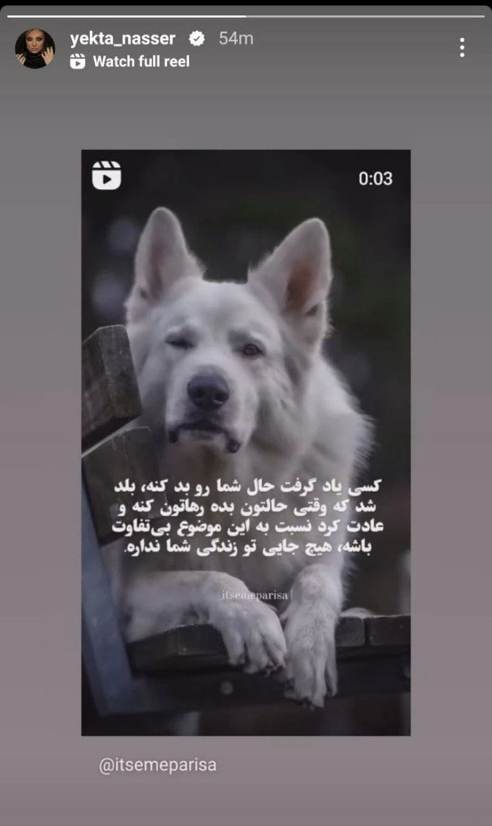 استوری یکتا ناصر درباره طلاقش یکتا ناصر