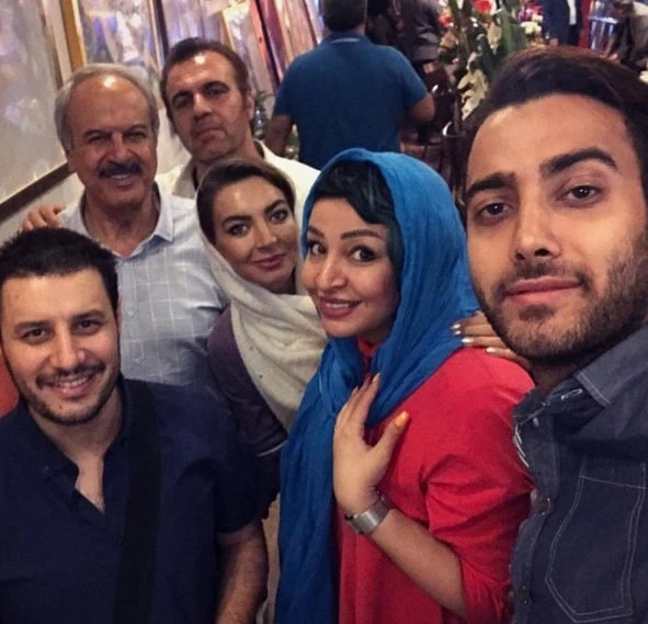 جواد عزتی و همسرش در دورهمی دوستانه جواد عزتی