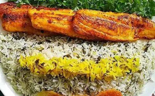 سبزی پلو با ماهی | غذای برنجی سبزی پلو با ماهی