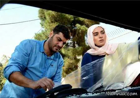 اندیشه فولادوند و سام درخشانی پشت صحنه سریال پشت بام تهران