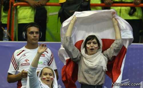 حضور زنان لهستانی در ورزشگاه 