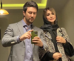 شاهرخ استخری و همسرش