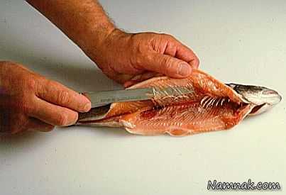 تمیز کردن ماهی قزل آلا