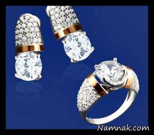 انگشتر و گوشواره طلا ، طلای شیک و ظریف