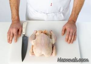 تكه كردن مرغ ، روش تكه كردن مرغ