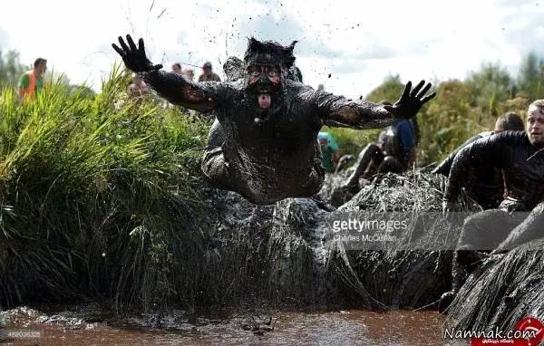 مسابقه ای عجیب شنا در باتلاق در ایرلند شمالی شنا در باتلاق