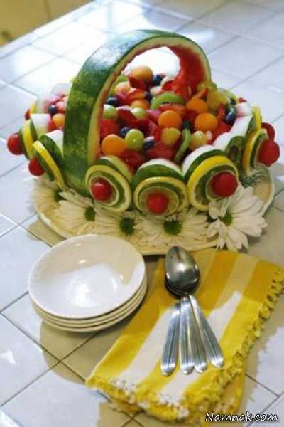 تزیین هندوانه و میوه