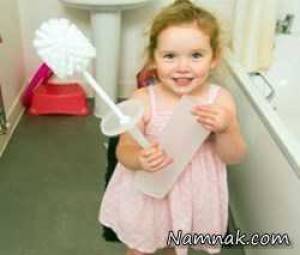 دختربچه عجیب که فرچه دستشویی می خورد!+ تصاویر 