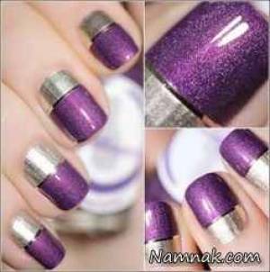 لاک دو رنگ ، طراحی ناخن جدید