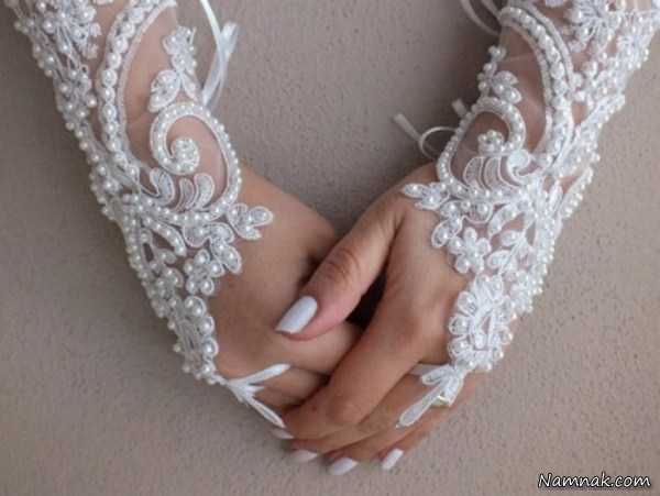 دستکش عروس توری ، مدل دستکش توری ، مدل دستکش کوتاه
