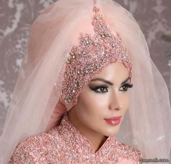 تور عروس و تاج جدید ، مدل تور عروس عربی ، تور عروس بلند