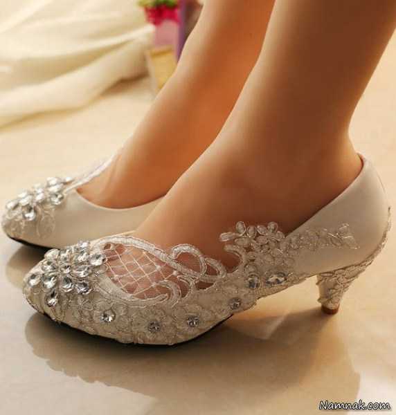 کفش عروس سفید ، کفش عروس خانم ، کفش سفید عروس