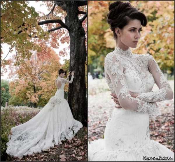 مدل لباس عروس دانتل جدید ، لباس نامزدی 2015 ، لباس نامزدی پوشیده