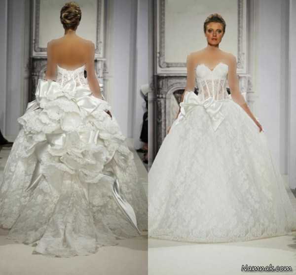 مدل لباس عروس پرنسسی ، مدل لباس عروس دانتل آستین دار ، مدل لباس عروس عربی